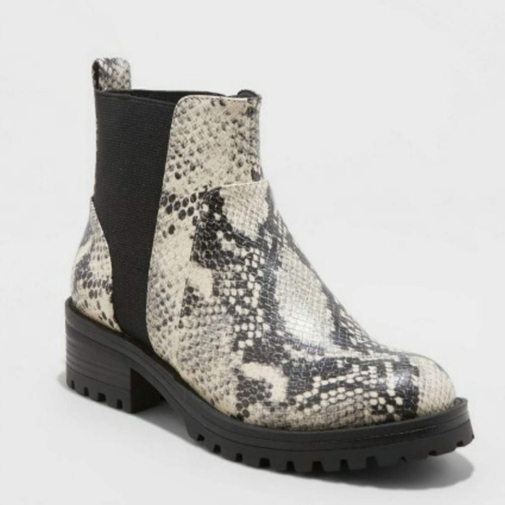 Faux Snake Skin Boots